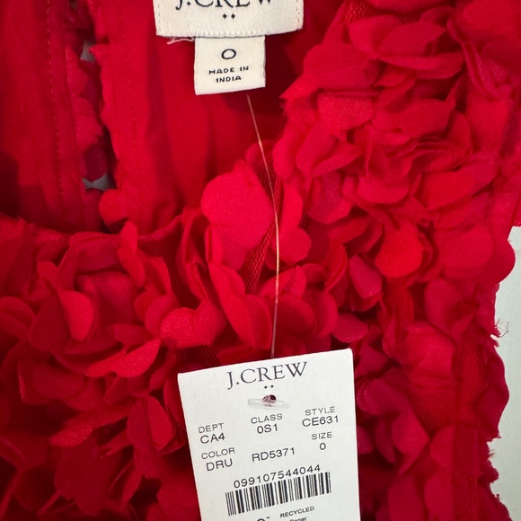 NWT J.Crew Factory Red Rosette mini dress SZ 0 - Picture 6 of 7